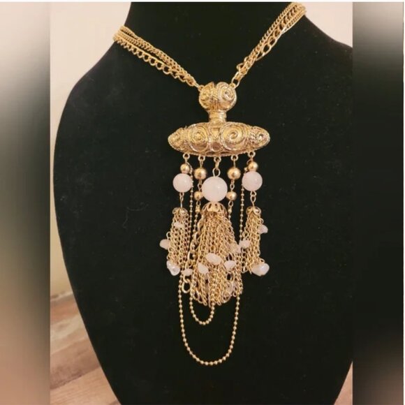 Free People NWT Catriona Bohemian-inspired Necklace With Large Pendant - Picture 3 of 7